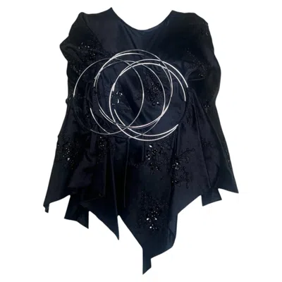 Pre-owned Junya Watanabe Comme Des Garçons Fall 1999 Metal Ring Embellished Blouse, Runway In Black