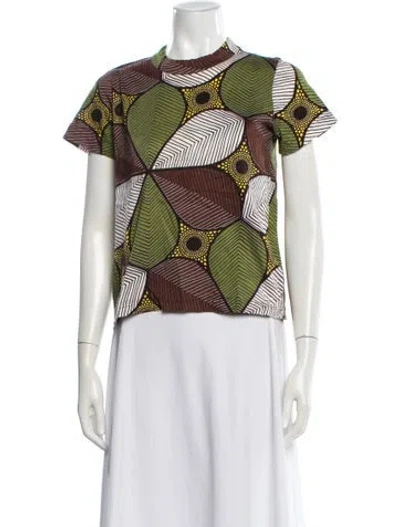 Pre-owned Junya Watanabe Comme Des Garçons Man X The North Face Patterned Crew Neck Top In Green