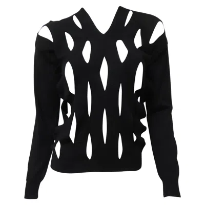 Pre-owned Junya Watanabe Comme Des Garcons New Cut Out Sweater In Black