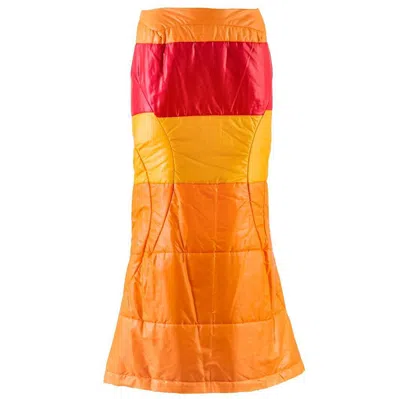 Pre-owned Junya Watanabe Comme Des Garçons Nylon Fishtail Skirt In Orange