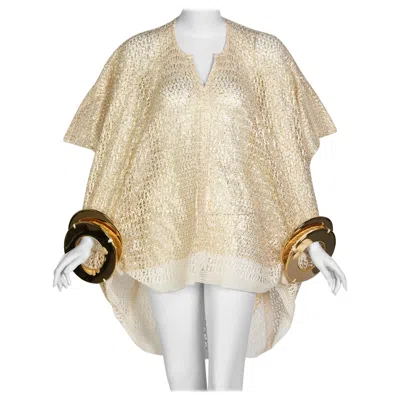 Pre-owned Junya Watanabe Comme Des Garcons Open Knit Gold Bracelet Top, 2016