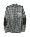 Junya Watanabe Comme Des Garçons Plaid Shirt With Elbow Patch In Blue Cotton In Blue