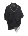 Junya Watanabe Fringe-detail Draped Top In Black