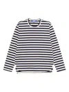 Junya Watanabe Comme Dg Long-sleeved Striped Cotton T-shirt In Metallic