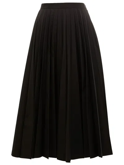 Junya Watanabe Wool Midi Pleated Skirt In Black