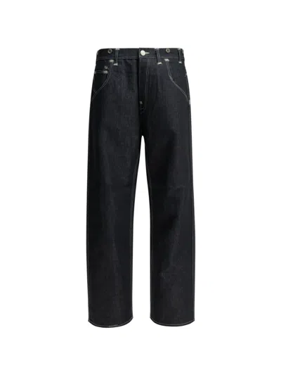 Junya Watanabe Contrast-stitch Jeans In Blue