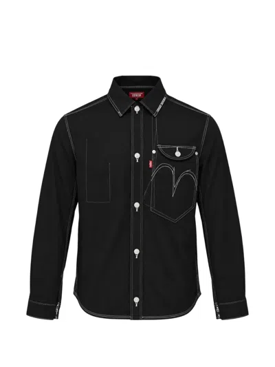 Junya Watanabe Contrast-stitch Wool Jacket In Black