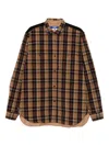 Junya Watanabe Corduroy-panelled Checked Shirt In Brown