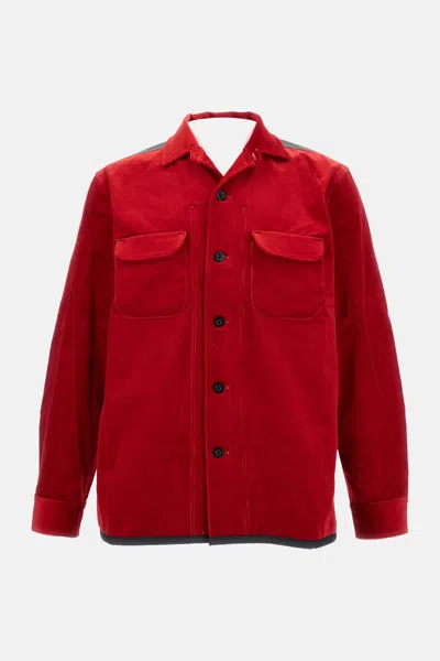 Junya Watanabe Button-down Long-sleeved Shirt In Red