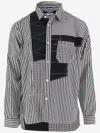 Junya Watanabe Striped Patchwork Cotton Shirt - Men's - Cotton In Red