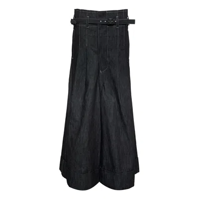 Junya Watanabe Belted Turn-up Cuff Jeans In Black