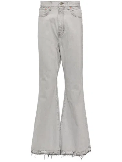 Junya Watanabe Cotton Flared Jeans In Grey
