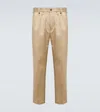 Junya Watanabe Cotton Gabardine Straight Pants In Beige