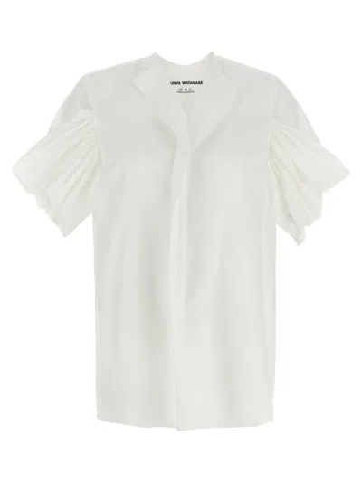 Junya Watanabe Cotton Poplin Blouse With Curled Flounce