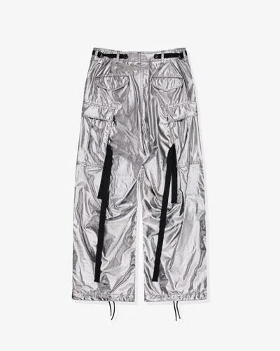 Junya Watanabe Cotton Satin Foiled Print Pants In Multi
