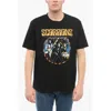 Junya Watanabe Cotton Scorpions Crew Neck T-shirt With Print In Black