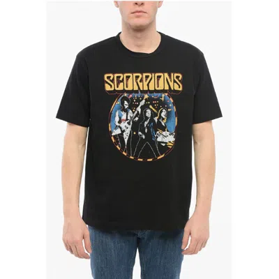 Junya Watanabe Cotton Scorpions Crew Neck T-shirt With Print In Black