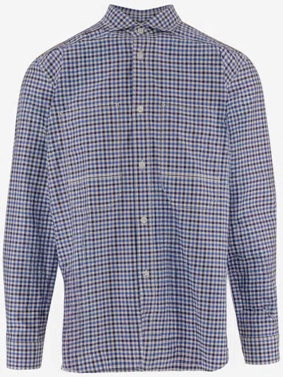 Junya Watanabe Cotton Shirt With Contrasting Check Pattern In Multi