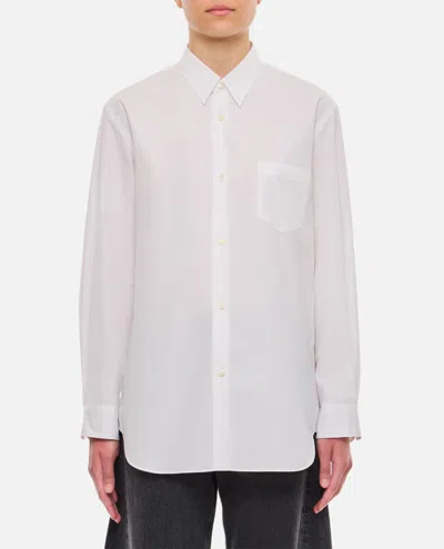 Junya Watanabe Cotton Single Pocket Shirt In White