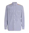 Junya Watanabe Cotton Stripe-check Shirt In Blue