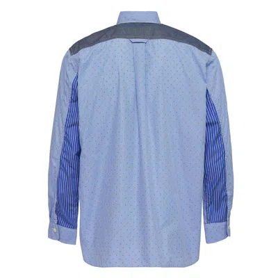 Junya Watanabe Cotton Stripe Shirt In Blue