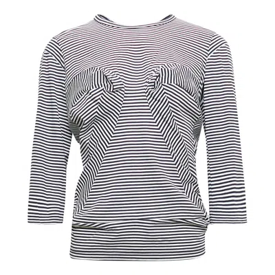 Junya Watanabe Cotton Striped Jersey Top In Gray