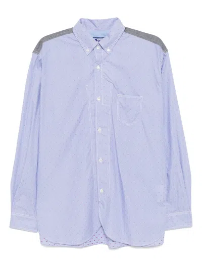 Junya Watanabe Cotton Striped Shirt In Blue