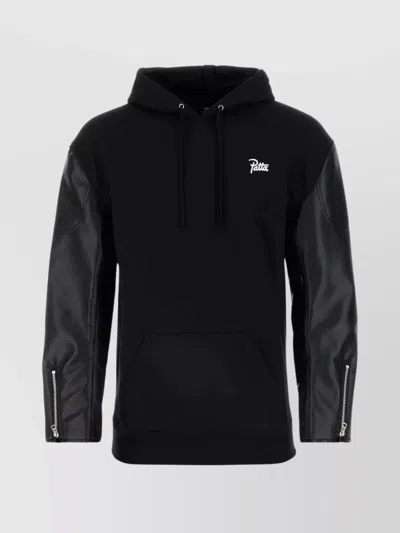 JUNYA WATANABE COTTON LOGO PRINT HOODED SWEATSHIRT