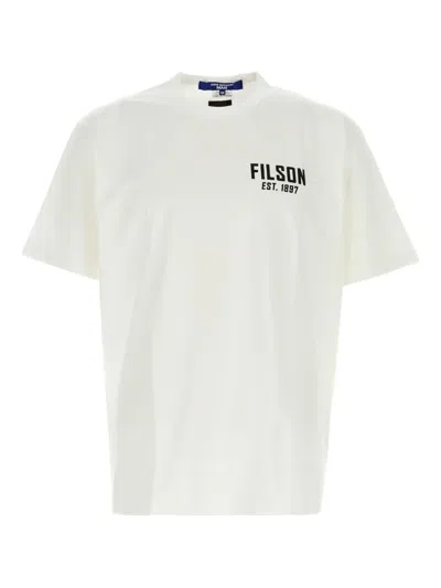 Junya Watanabe Crew Neck Short Sleeve Graphic Print T-shirt In White