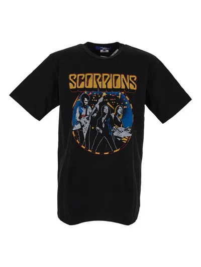 Junya Watanabe Scorpions Print Cotton T-shirt In Black