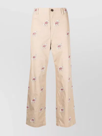JUNYA WATANABE GRAPHIC-PRINT COTTON STRAIGHT-LEG TROUSERS