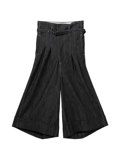Junya Watanabe Cotton Wide-leg Trousers In Black