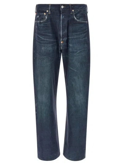 Junya Watanabe Cotton-linen Blend Denim Jeans In Blue