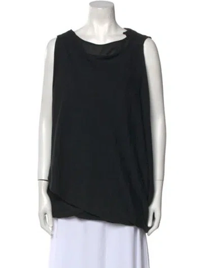 Pre-owned Junya Watanabe Cowl Neck Sleeveless Blouse In Black