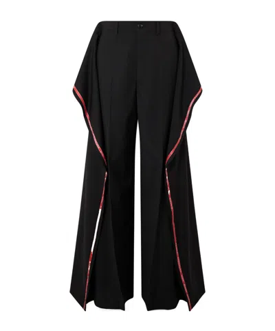 Junya Watanabe Wool Pants With Side Stripes In Black