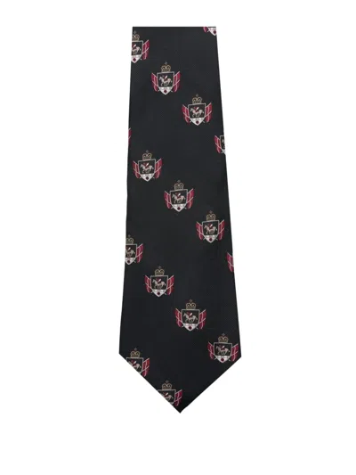 Junya Watanabe Crest-pattern Tie In Black