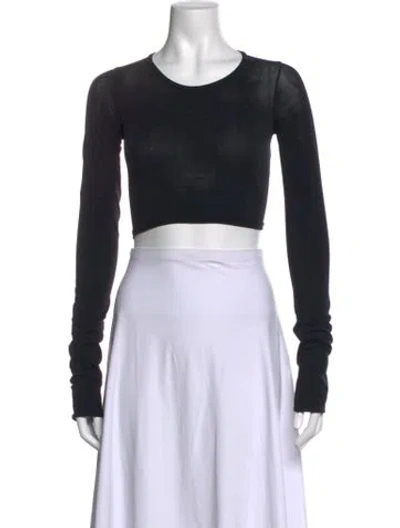Pre-owned Junya Watanabe Crew Neck Long Sleeve Crop Top In Black