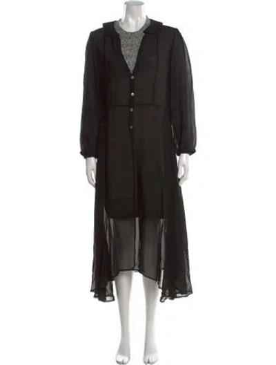 Pre-owned Junya Watanabe Crew Neck Midi Length Dress In Black