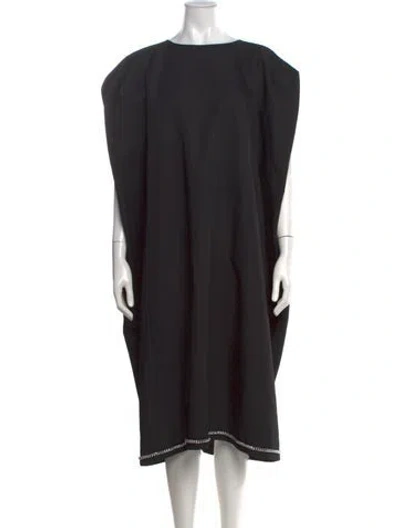 Pre-owned Junya Watanabe Crew Neck Midi Length Dress In Black