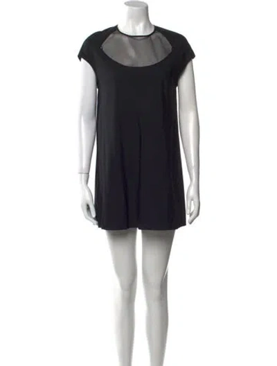 Pre-owned Junya Watanabe Crew Neck Mini Dress In Black