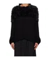 Junya Watanabe Crew Neck Ribbed Sweater In Black