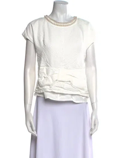 Pre-owned Junya Watanabe Crew Neck Short Sleeve Crop Top In White