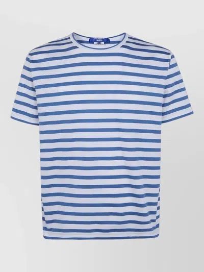 Junya Watanabe Crew Neck Striped Short Sleeve T Shirt In Multi