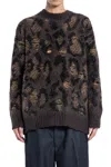 Junya Watanabe Embroidered Wool-blend Animal Print Sweater In Brown
