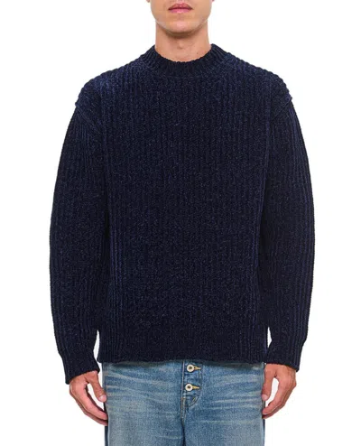Junya Watanabe Crewneck Knitted Jumper In Blue