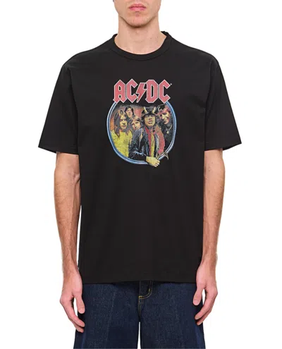 Junya Watanabe Crew-neck T-shirt With Ac/dc Band Graphic In Black
