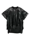 Junya Watanabe Crocodile-effect Faux-leather Top In Black