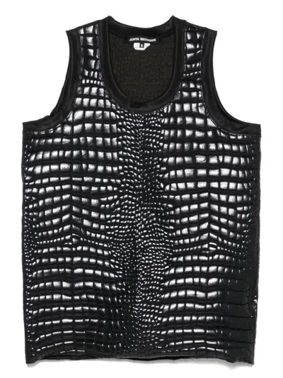 Junya Watanabe Crocodile-embossed Top In Black