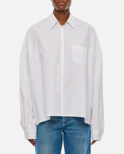 Junya Watanabe Cropped Cotton Shirt In White