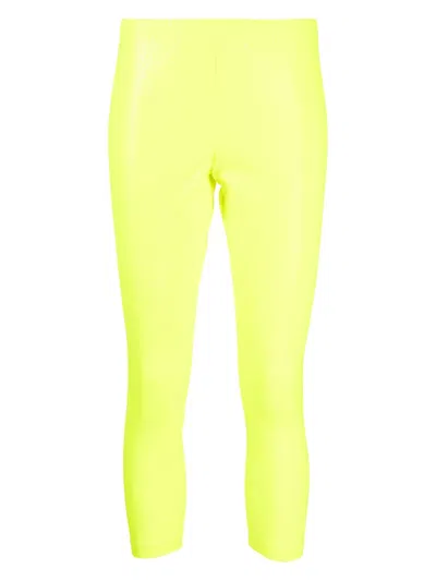 Junya Watanabe Shimmer-finish Tights In Yellow